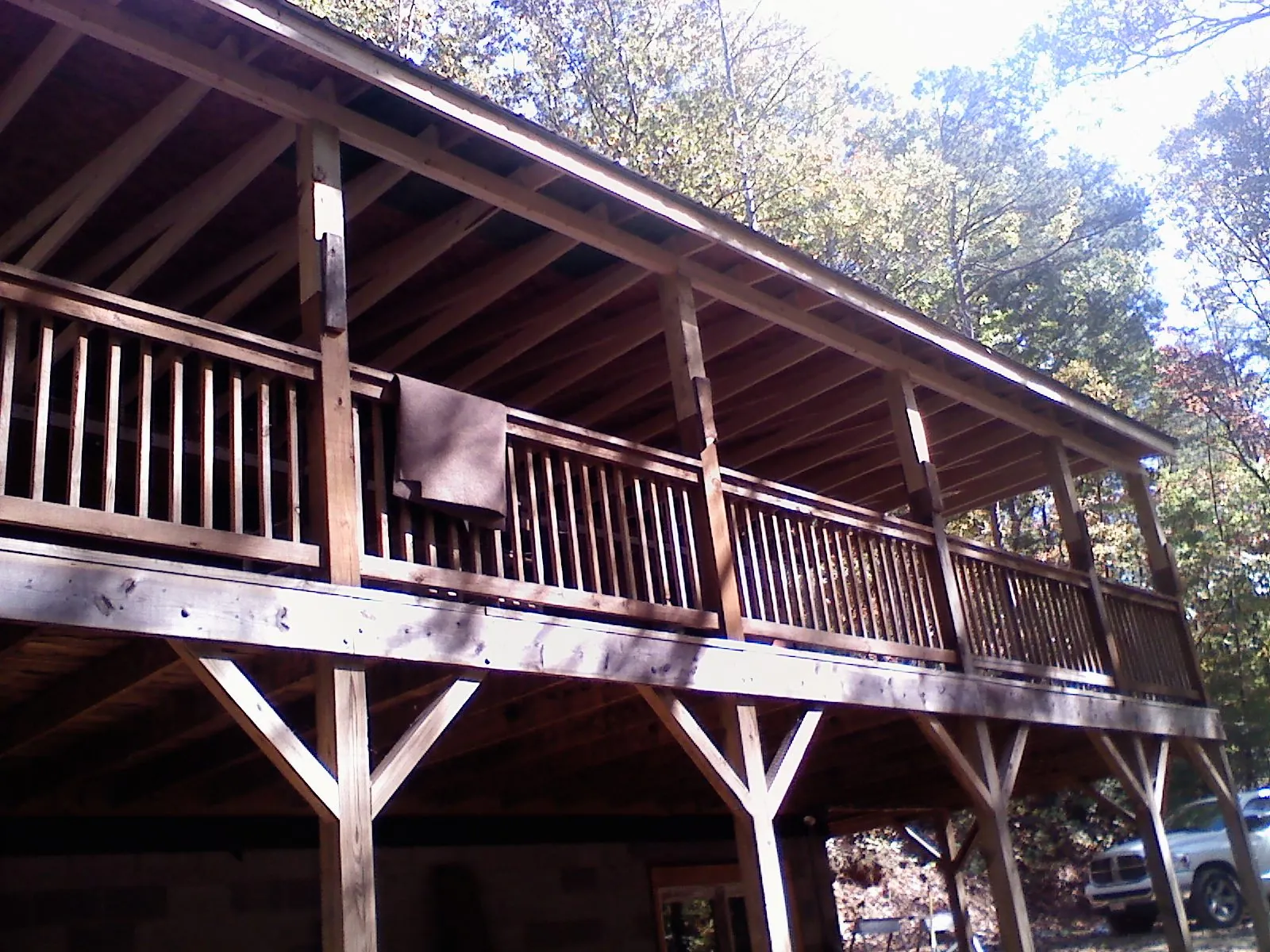 Timber framing under a new elevated porch and deck — Roof Leak Repair in Ohiopyle by Roofing Brothers